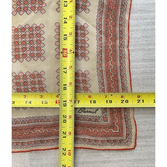 VTG  Burmel Chiffon Scarf Handkerchief Geometric Hand Rolled Hem 20"x20" Japan - Picture 5 of 6